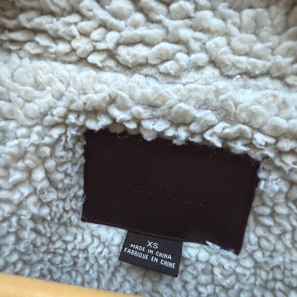 Sanctuary Black Denim Sherpa Jacket - Picture 2 of 4